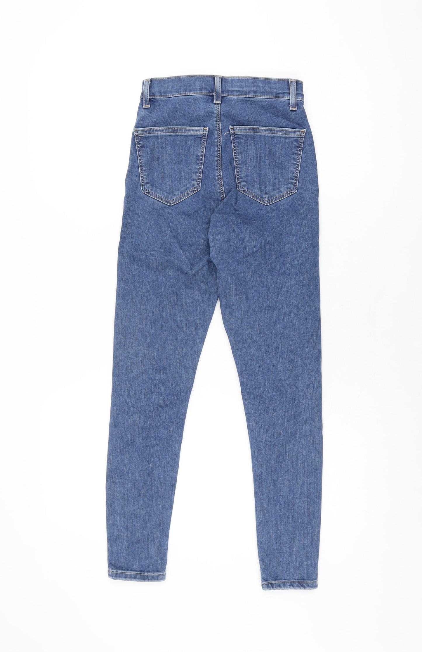 Topshop Womens Blue Cotton Skinny Jeans Size 25 in L30 in Regular Zip