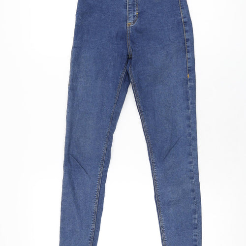 Topshop Womens Blue Cotton Skinny Jeans Size 25 in L30 in Regular Zip
