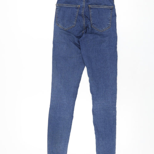 Topshop Womens Blue Cotton Skinny Jeans Size 25 in L30 in Regular Zip