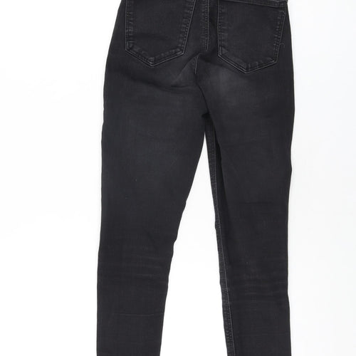 Topshop Womens Black Cotton Skinny Jeans Size 25 in L30 in Regular Zip