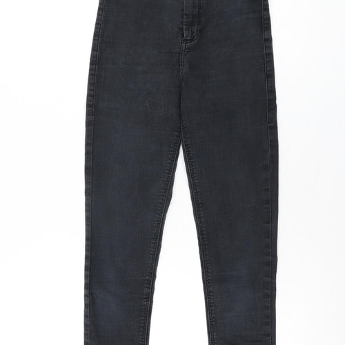 Topshop Womens Black Cotton Skinny Jeans Size 25 in L30 in Regular Zip