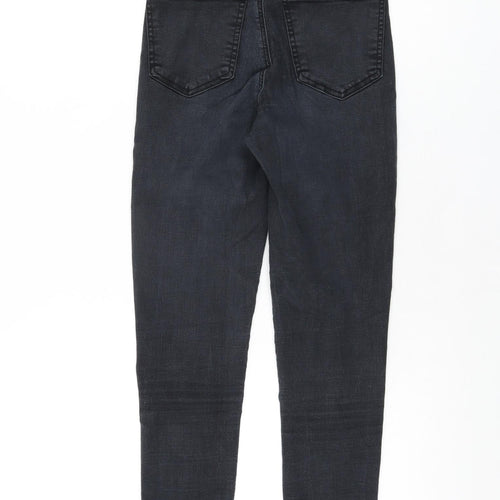 Topshop Womens Black Cotton Skinny Jeans Size 25 in L30 in Regular Zip