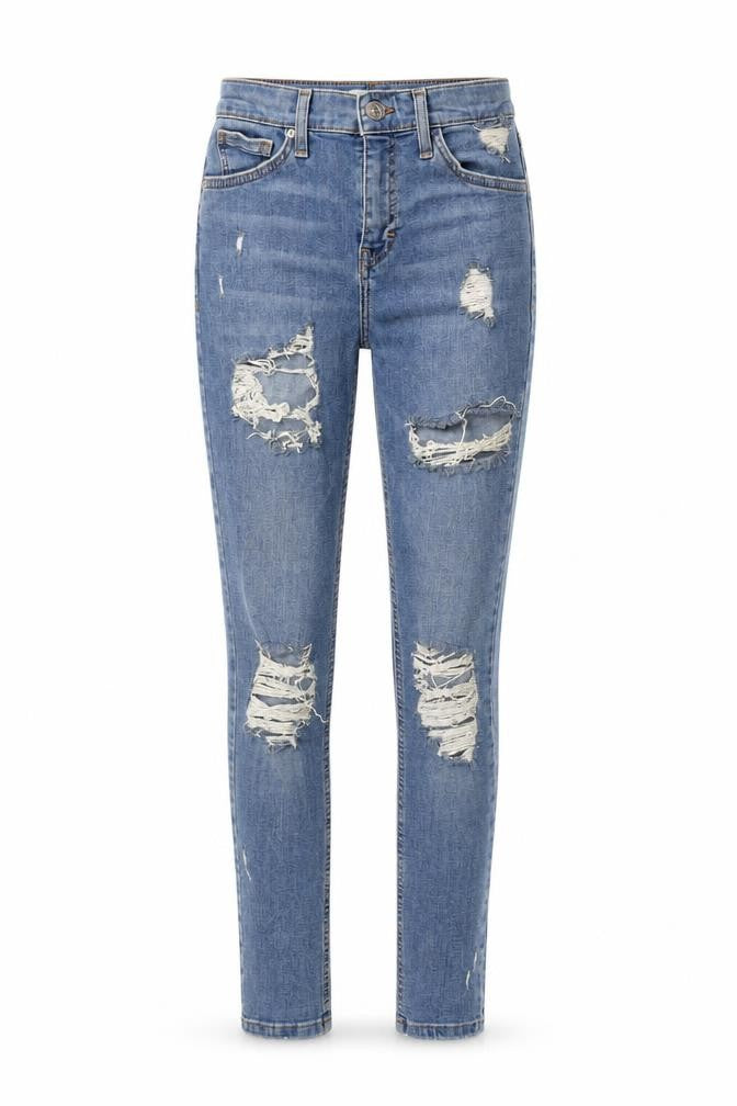 Topshop Womens Blue Cotton Skinny Jeans Size 26 in L30 in Regular Zip