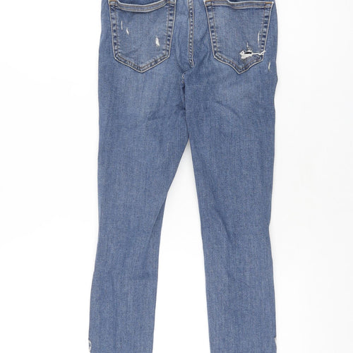 Topshop Womens Blue Cotton Skinny Jeans Size 26 in L30 in Regular Zip