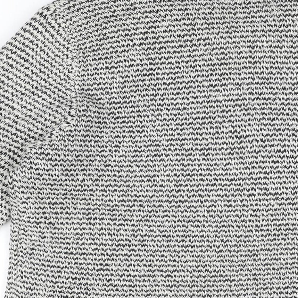 Norse Projects Womens Grey Round Neck Geometric Wool Pullover Jumper Size M