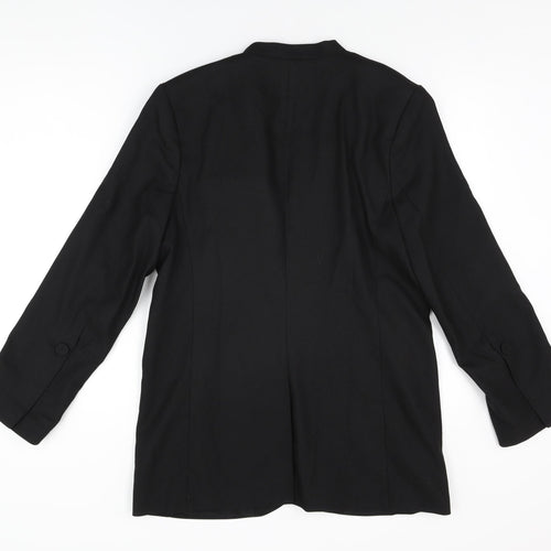 H&M Womens Black Jacket Blazer Size 16 Button