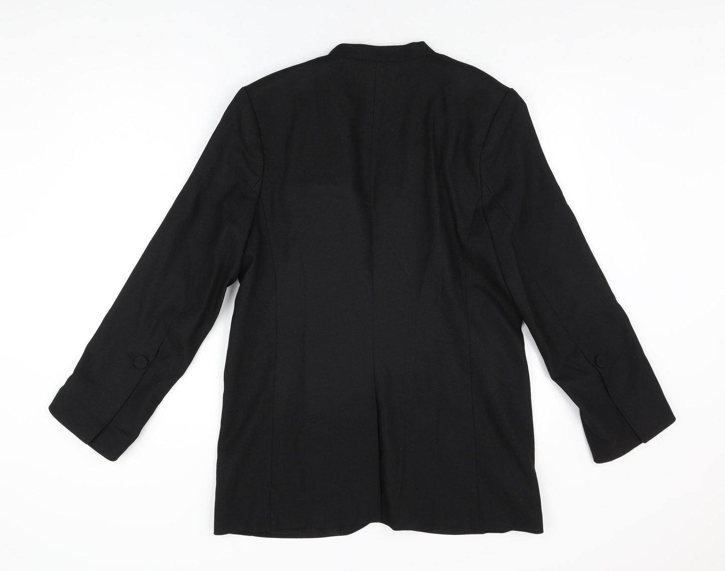 H&M Womens Black Jacket Blazer Size 16 Button