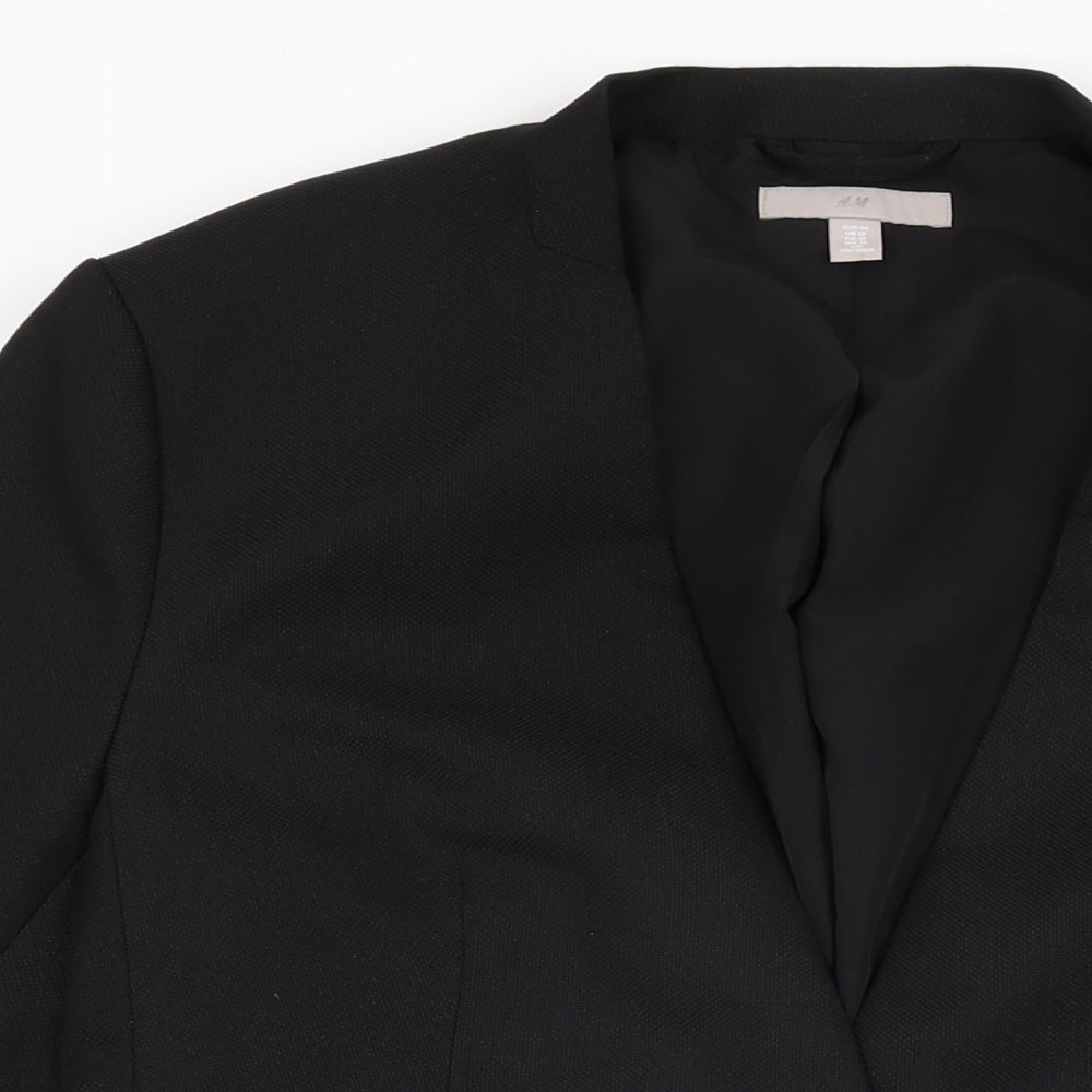 H&M Womens Black Jacket Blazer Size 16 Button