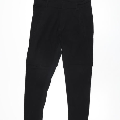 KappAhl Womens Black Viscose Trousers Size 12 L27 in Regular Zip