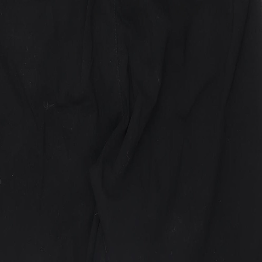 KappAhl Womens Black Viscose Trousers Size 12 L27 in Regular Zip