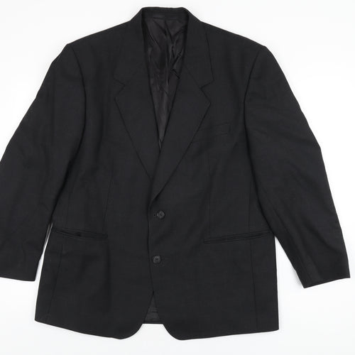 Diplomat Mens Black Polyester Jacket Suit Jacket Size 42 Regular