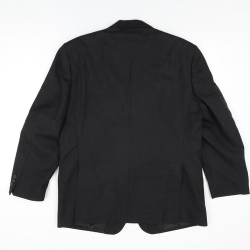 Diplomat Mens Black Polyester Jacket Suit Jacket Size 42 Regular
