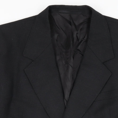 Diplomat Mens Black Polyester Jacket Suit Jacket Size 42 Regular