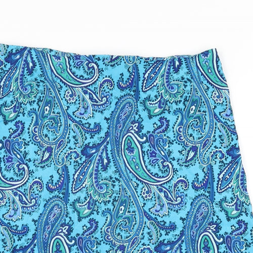 Select Womens Blue Paisley Polyester Straight & Pencil Skirt Size 14 Zip