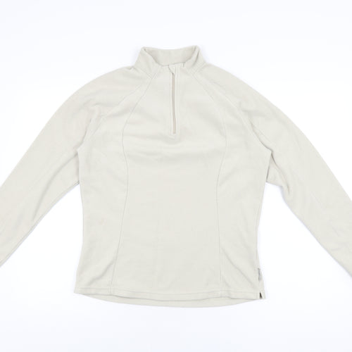 DECATHLON Womens Beige Polyester Pullover Sweatshirt Size L Zip