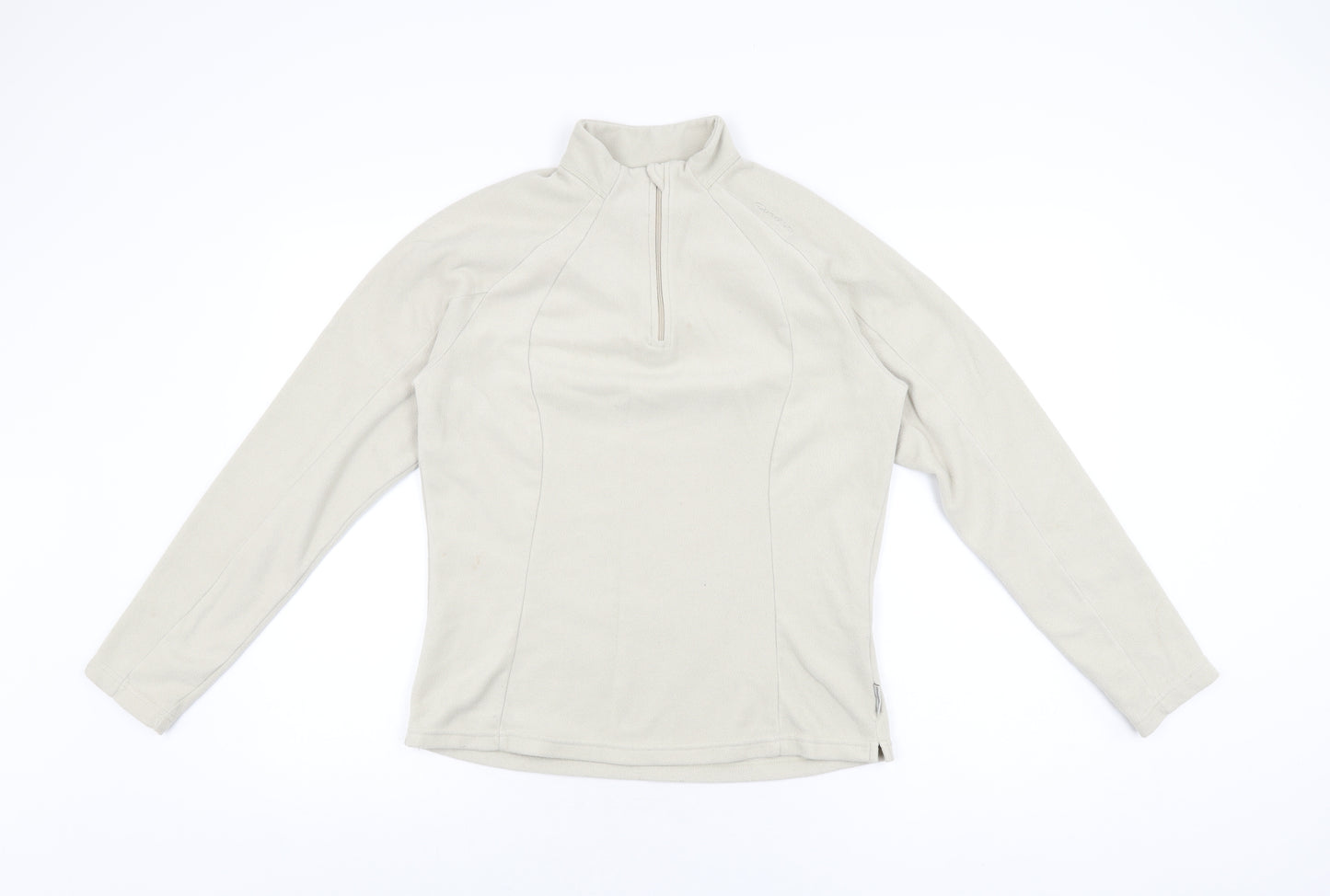 DECATHLON Womens Beige Polyester Pullover Sweatshirt Size L Zip