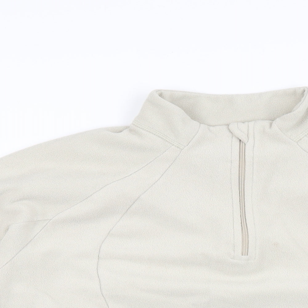 DECATHLON Womens Beige Polyester Pullover Sweatshirt Size L Zip