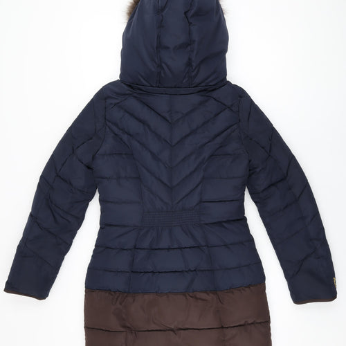 Joules Womens Black Overcoat Coat Size 10 Zip