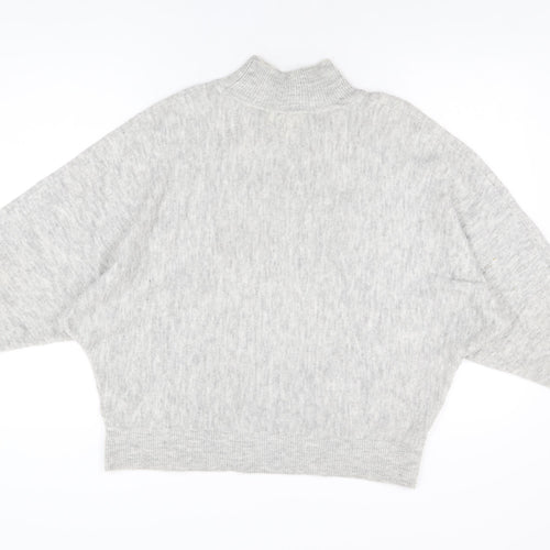 H&M Womens Grey High Neck Acrylic Pullover Jumper Size M