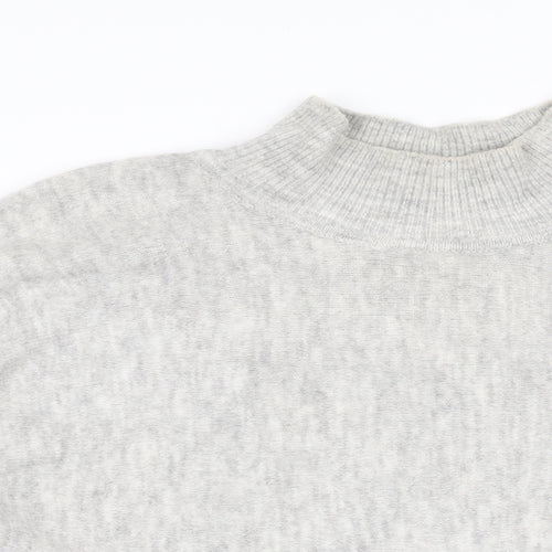H&M Womens Grey High Neck Acrylic Pullover Jumper Size M