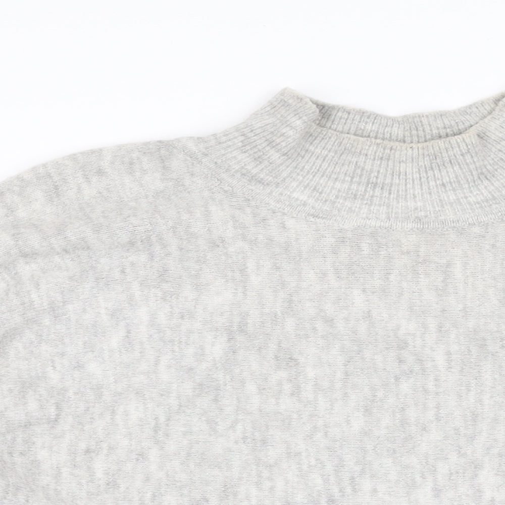 H&M Womens Grey High Neck Acrylic Pullover Jumper Size M