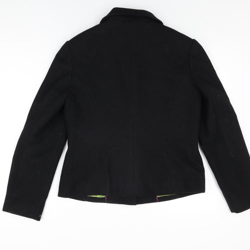 Boden Womens Black Jacket Coat Size 14 Snap