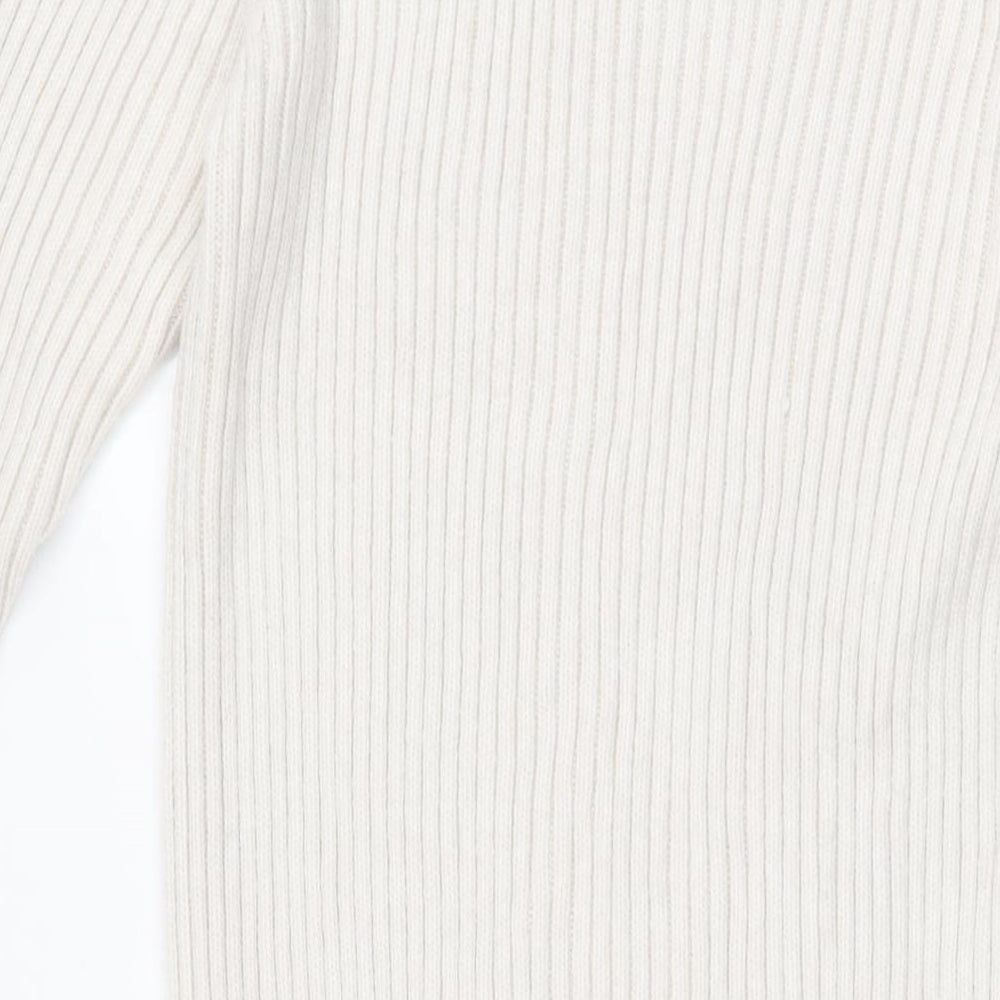 Marks and Spencer Womens Ivory Polyester Jumper Dress Size L Round Neck Pullover