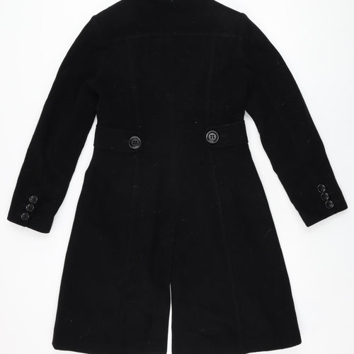 NEXT Womens Black Overcoat Coat Size 12 Button