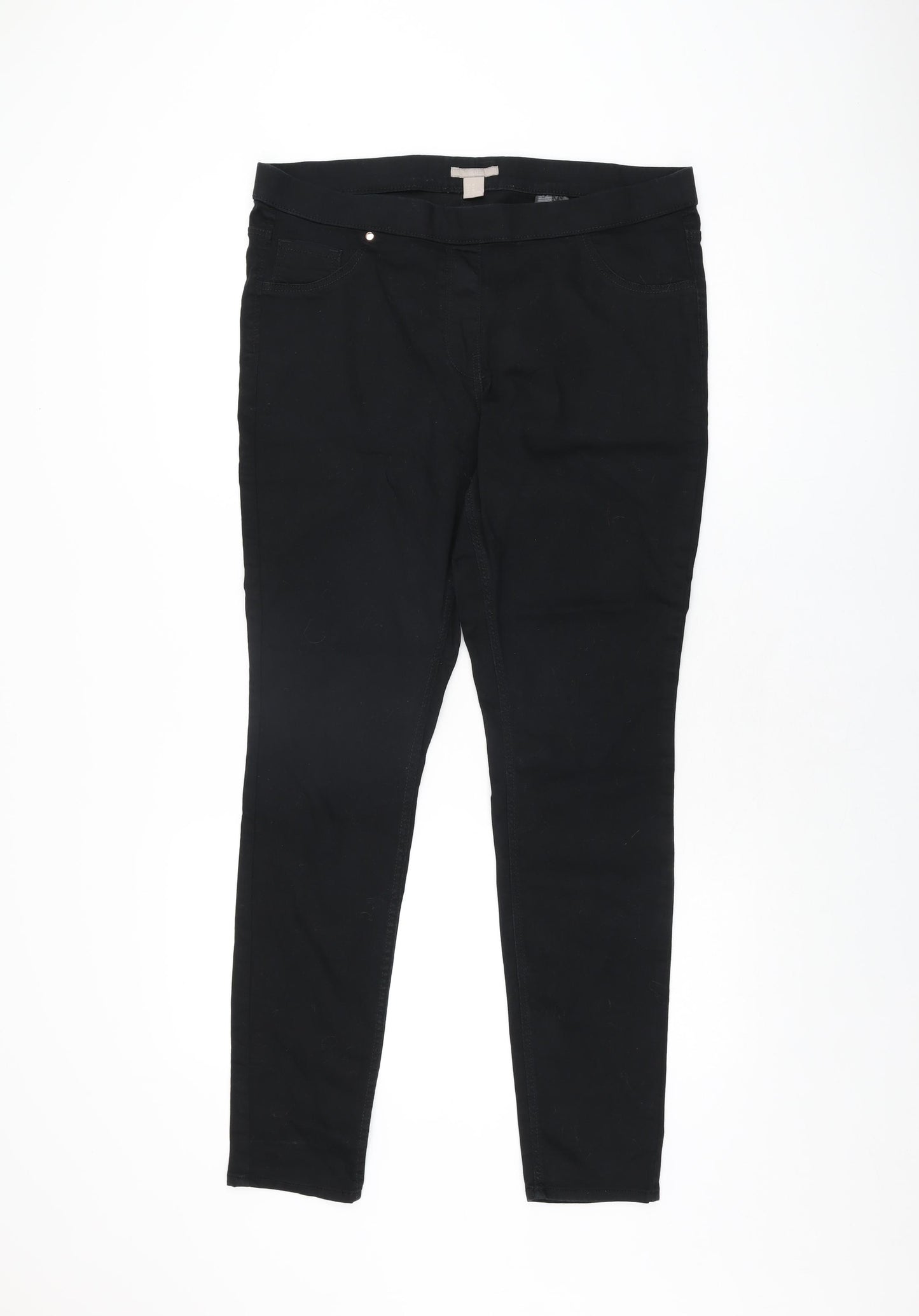 H&M Womens Black Cotton Jegging Leggings Size 20 L30 in