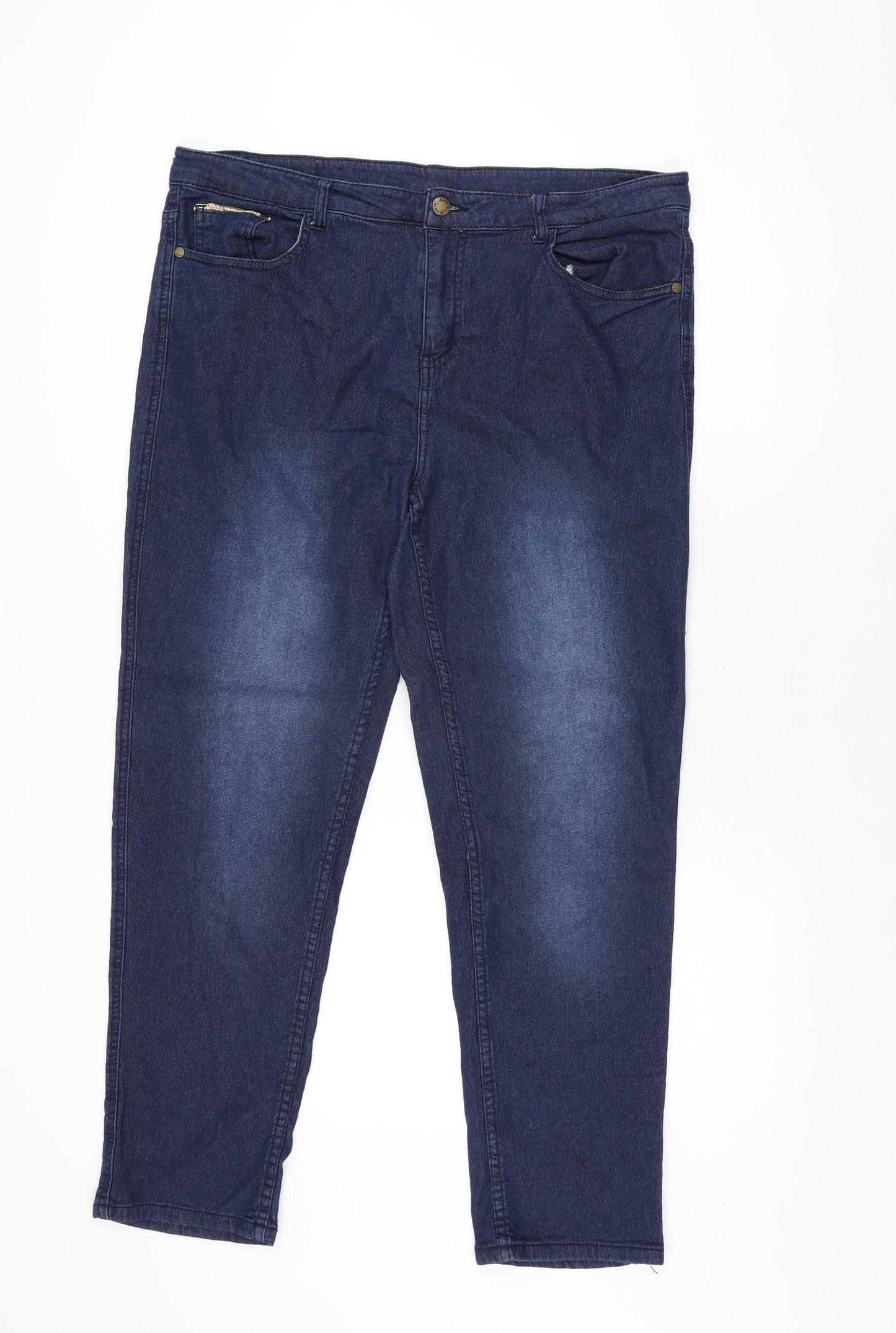 Avon Womens Blue Cotton Skinny Jeans Size 18 L28.5 in Regular Zip