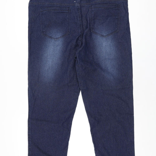 Avon Womens Blue Cotton Skinny Jeans Size 18 L28.5 in Regular Zip