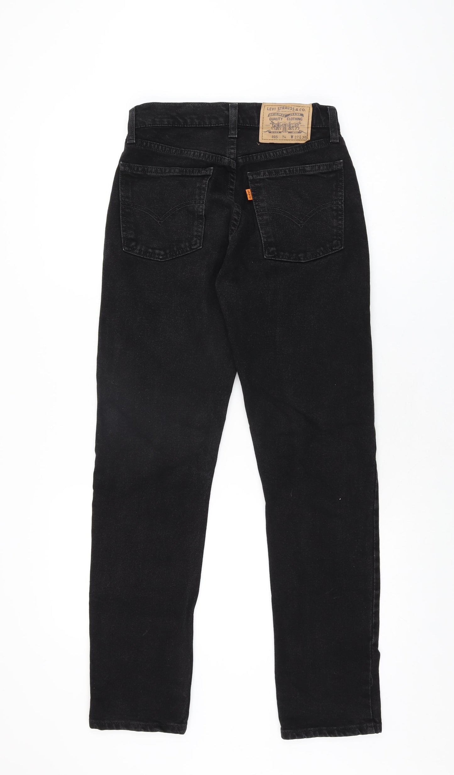 Levi's Womens Black Cotton Straight Jeans Size 27 in L30 in Regular Zip