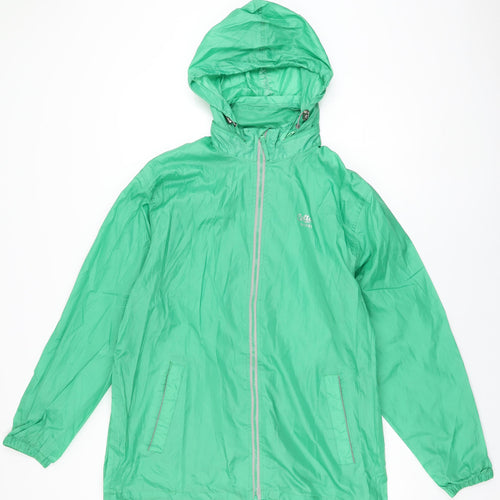 Cotton Traders Womens Green Rain Coat Coat Size M Zip