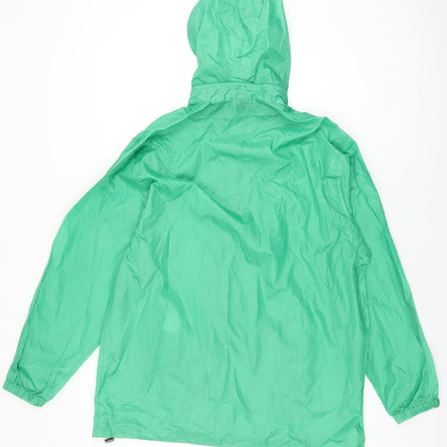 Cotton Traders Womens Green Rain Coat Coat Size M Zip