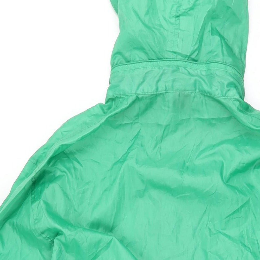 Cotton Traders Womens Green Rain Coat Coat Size M Zip