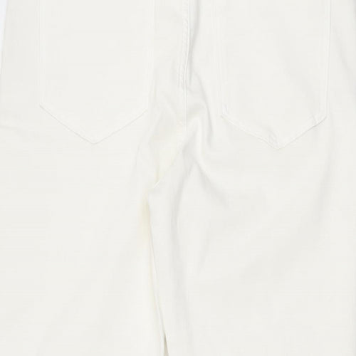 Marks and Spencer Womens White Cotton Skinny Jeans Size 12 L27 in Regular Zip