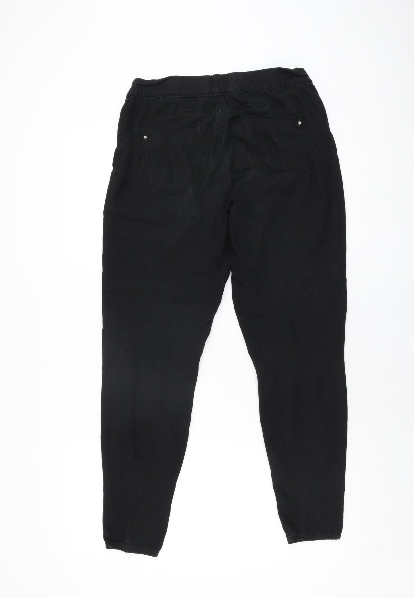 Denim Co Womens Black Cotton Jegging Leggings Size 12 L28 in