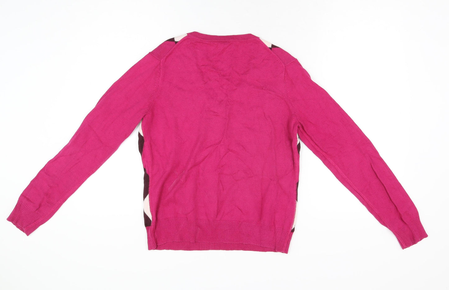 Gap Womens Pink Geometric Cotton Basic T-Shirt Size M V-Neck