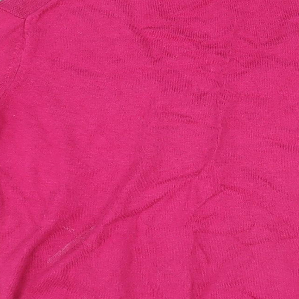 Gap Womens Pink Geometric Cotton Basic T-Shirt Size M V-Neck