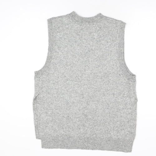 H&M Womens Grey Round Neck Wool Pullover Jumper Size S