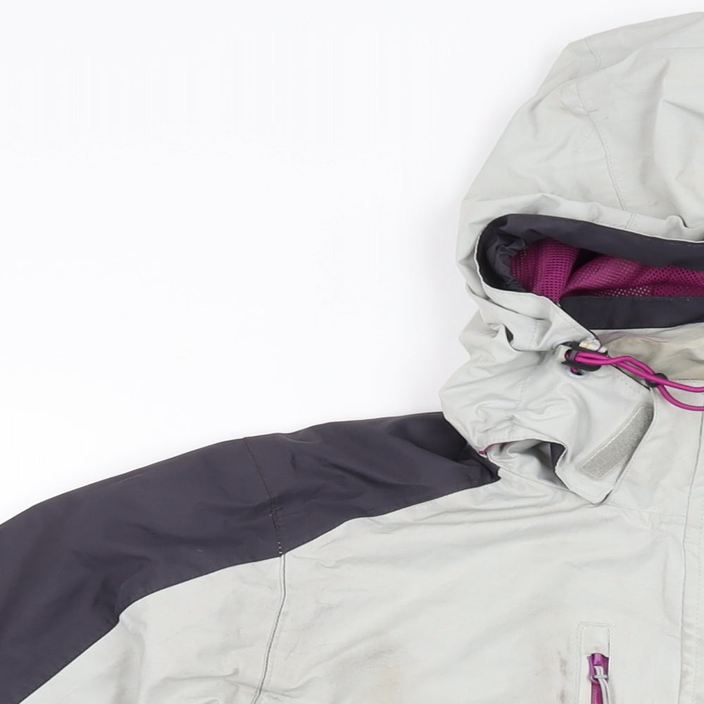 Regatta Womens Grey Rain Coat Coat Size 16 Zip