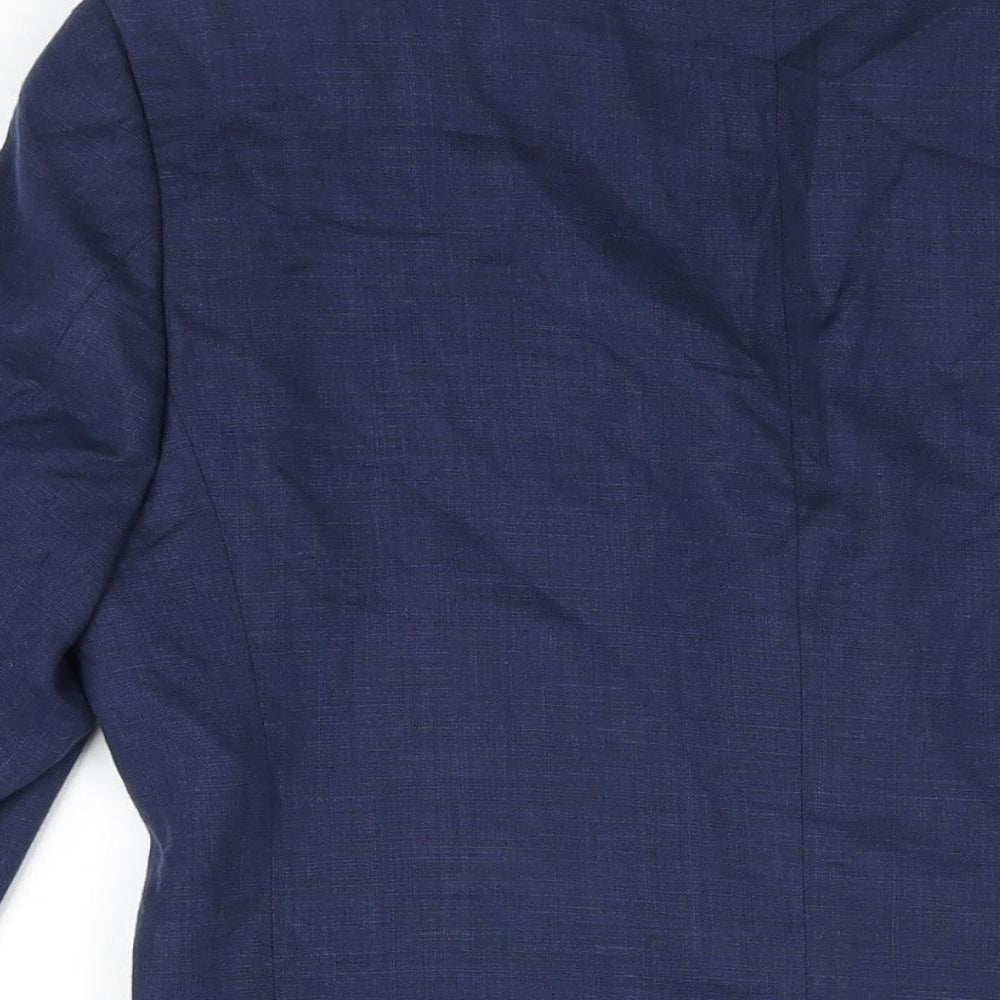 Marks and Spencer Mens Blue Linen Jacket Suit Jacket Size 38 Regular