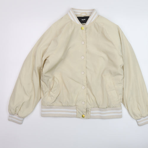 Bik Bok Womens Beige Bomber Jacket Jacket Size S Zip
