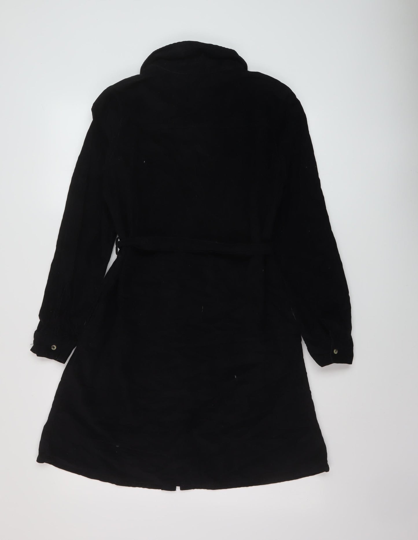 TU Womens Black Cotton Shirt Dress Size 10 Collared Button