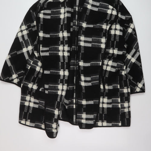 Betty Jackson Womens Black V-Neck Plaid Polyester Cardigan Jumper Size 18