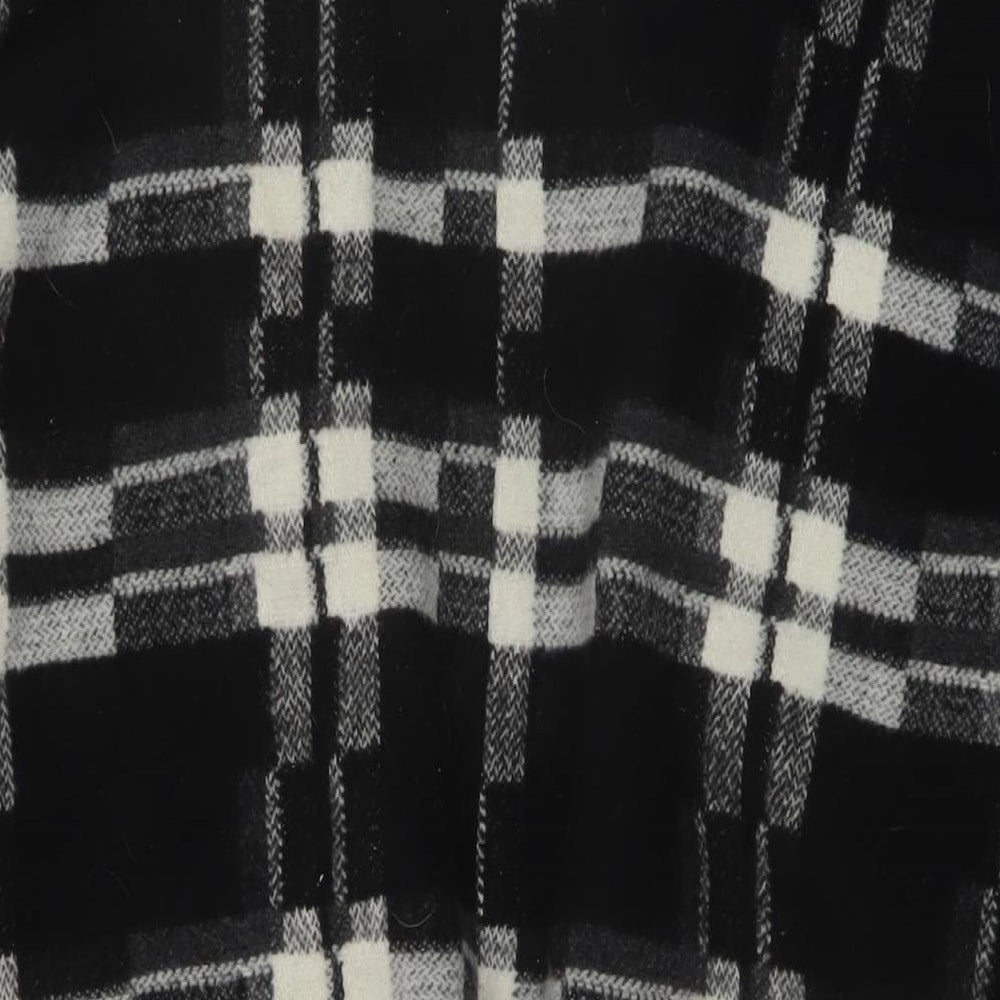 Betty Jackson Womens Black V-Neck Plaid Polyester Cardigan Jumper Size 18