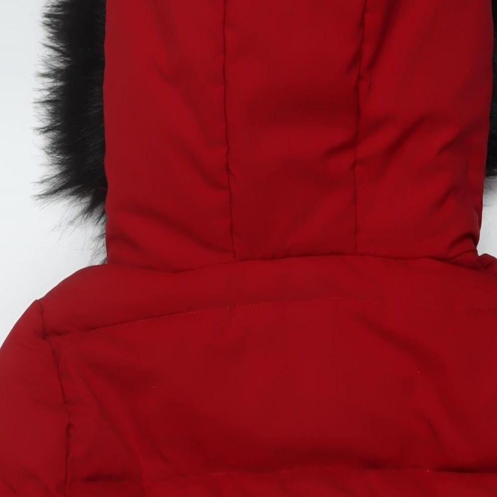 Quiz Womens Red Parka Jacket Size 12 Zip