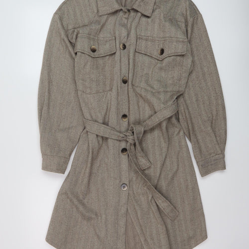 Stella Morgan Womens Beige Pea Coat Coat Size 12 Button
