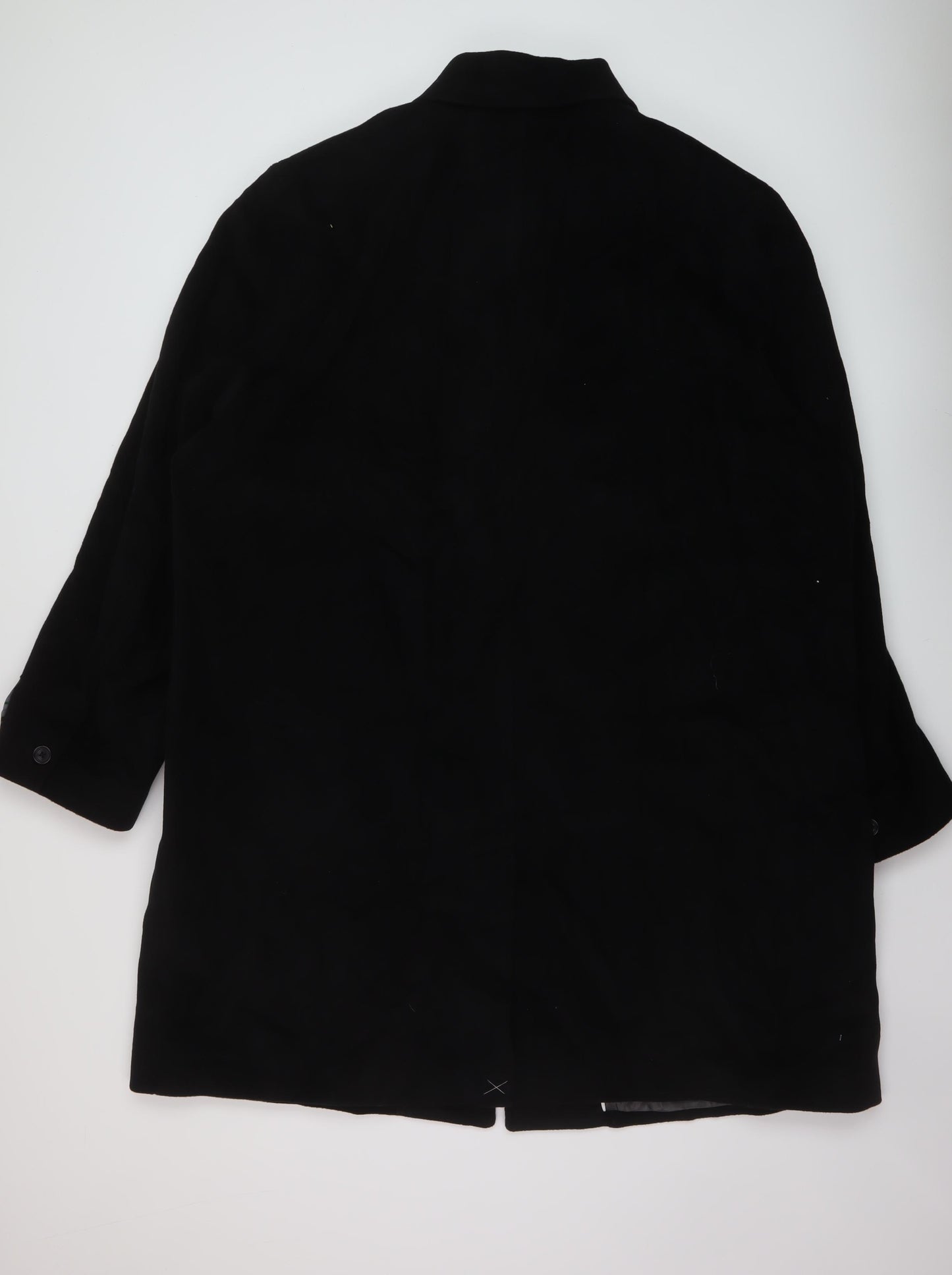 Marks and Spencer Mens Black Overcoat Coat Size 4XL Button