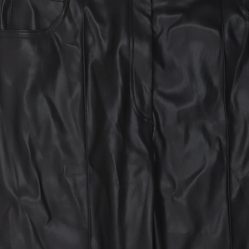 Marks and Spencer Womens Black Polyester Trousers Size 18 L24 in Regular Button